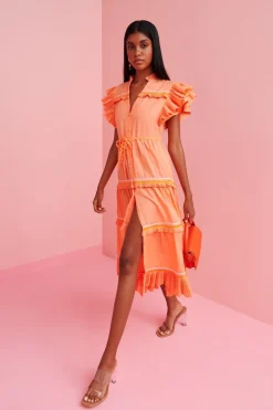 Moonlit Dress Orange>Celia B New